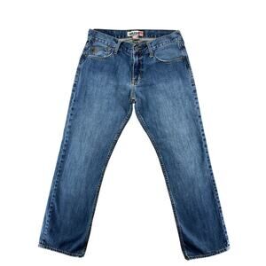 Quiksilver Men’s Blue Straight Leg Jeans 34x30 Y2K Skate Surf Denim